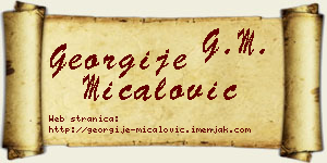 Georgije Mićalović vizit kartica